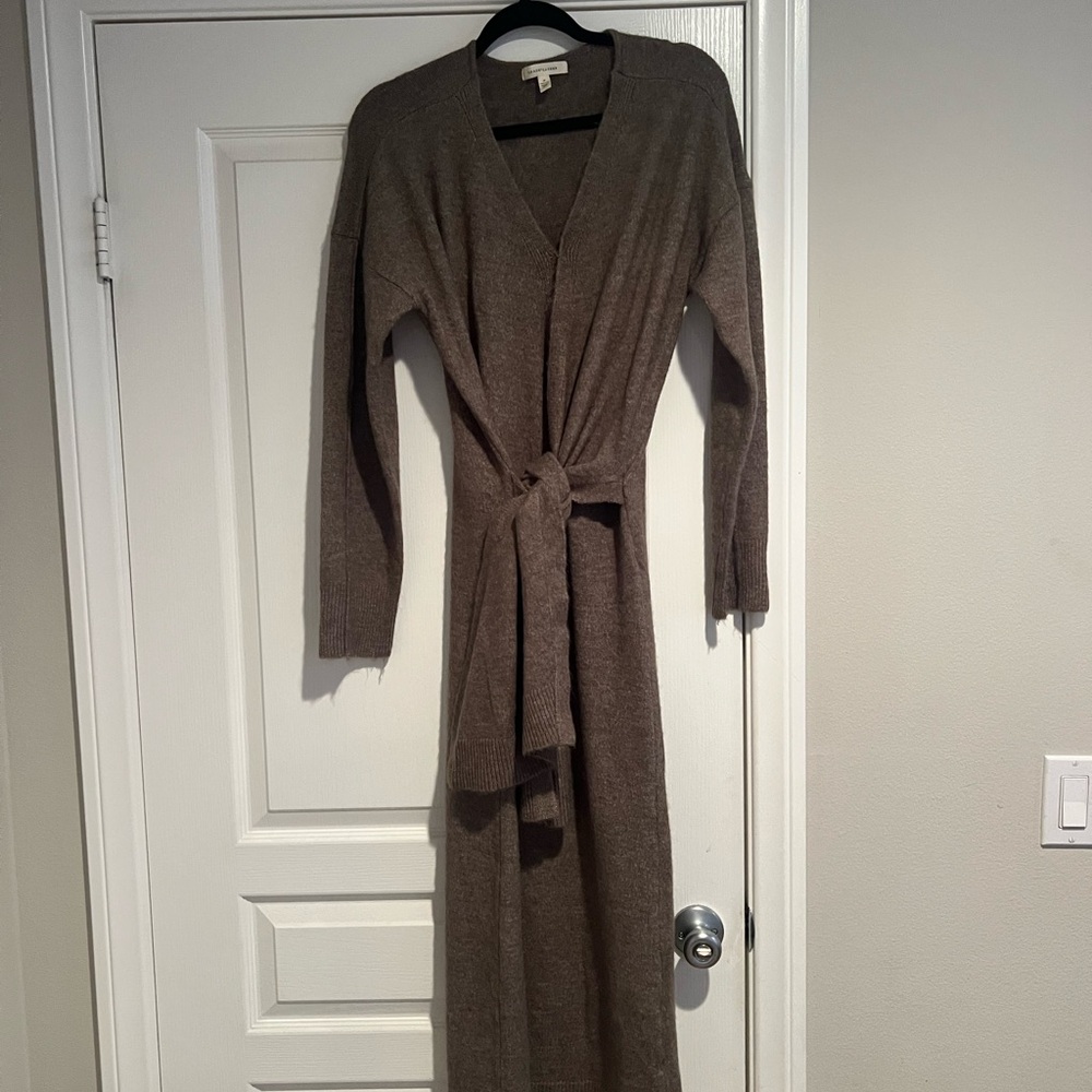 Brown sweater dress